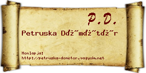 Petruska Dömötör névjegykártya